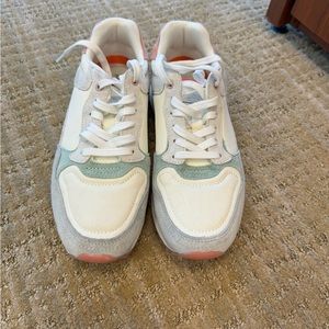 Women’s White and Mint Casual Sneakers